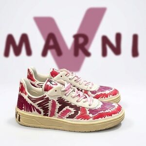 Authentic Marni X Veja Scribble low top Graffiti designer Sneakers sz 4 Euro 35